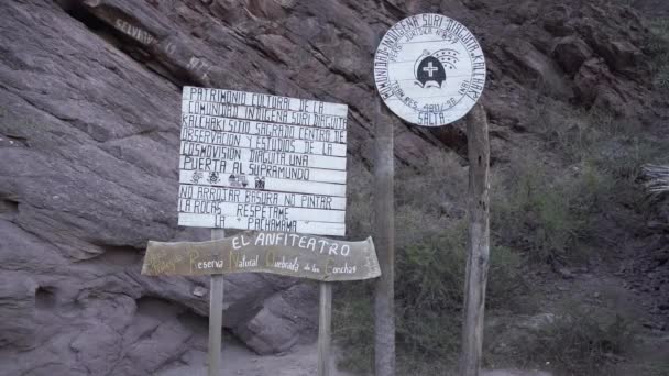Anfiteatro Prachtige Dorre Woestijn Landschap Van Cafayate Langs Quebrada Las — Stockvideo