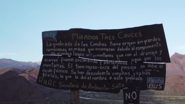 Três Cruces Bela Paisagem Árida Deserto Cafayate Longo Quebrada Las — Vídeo de Stock