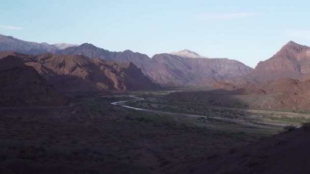 Hermoso Paisaje Árido Del Desierto Cafayate Largo Quebrada Las Conchas — Vídeo de stock