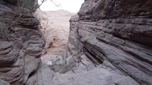 Garganta Del Diablo Der Wunderschönen Trockenen Wüstenlandschaft Von Cafayate Entlang — Stockvideo