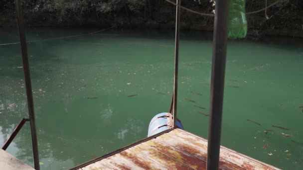 エメラルドグリーンカラー ブラジルのボニート近くの静かな熱帯の川 リラクゼーションのための人気の旅行先とスパ — ストック動画