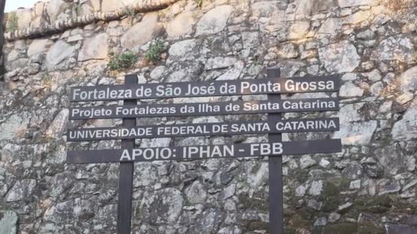 Santa Catarina Brasil 2019 Fortaleza São José Ponta Grossa Forte — Vídeo de Stock