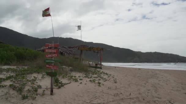 Praia Areia Branca Intocada Isolada Lagoinha Leste Perto Florianópolis Longo — Vídeo de Stock