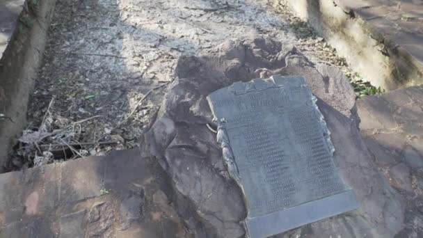 Гигантский Бетонный Крест Памятник Стоящий Национальном Парке Церро Кора Парагвай — стоковое видео
