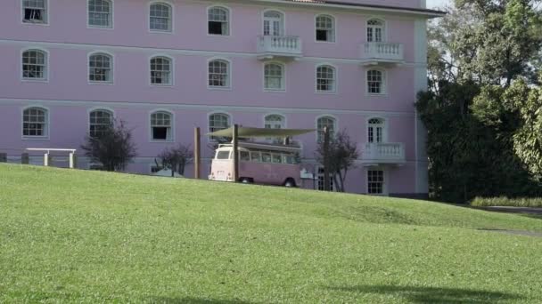 Iguazu Falls Brazil 2019 Pink Colored Belmond Hotel Das Cataratas — Stock Video
