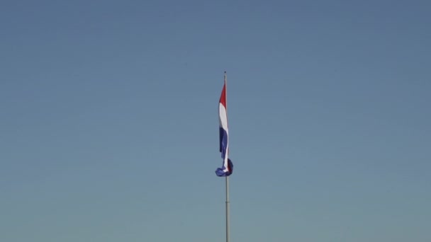 Nationell Flagga Paraguay Viftar Vinden Vid Cerro Cora Nationalpark — Stockvideo