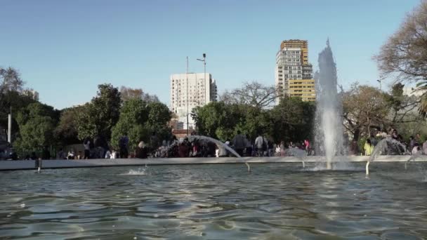 Буэнос Айрес Аргентина 2019 Водные Источники Фонтаны Центре Буэнос Айреса — стоковое видео