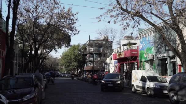 Buenos Aires Argentyna 2019 Ulice Centrum Palermo Dzielnicy Buenos Aires — Wideo stockowe