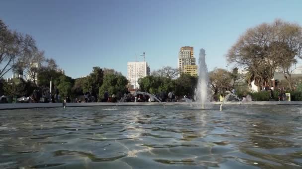 Буэнос Айрес Аргентина 2019 Водные Источники Фонтаны Центре Буэнос Айреса — стоковое видео