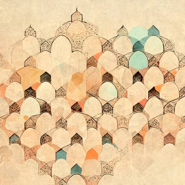 Colorful Geometric Arabic Pattern Background