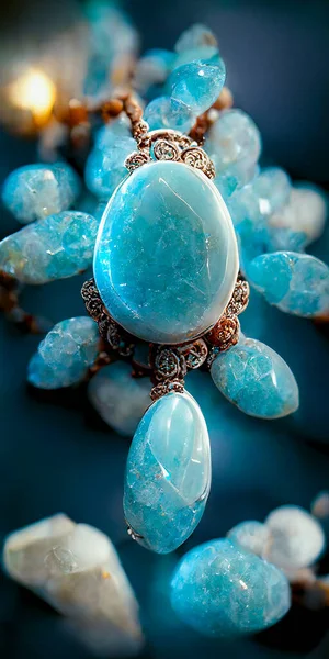 Intricate Jewelry with Polished Larimar Gemstones