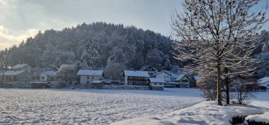 wintry landscapes covered with snow in southern Germany