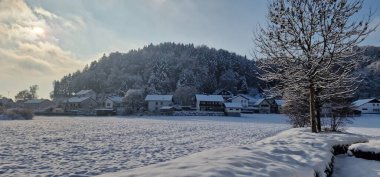 wintry landscapes covered with snow in southern Germany