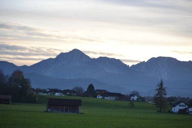 A very beautiful landscape on the mountains covered with snow