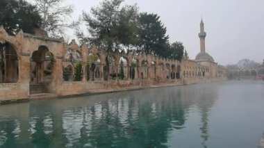 Urfa 'da göleti olan bir cami. Dini bir yer.