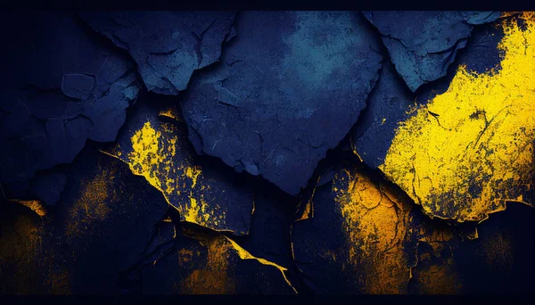 Elegante Fondo Grunge Azul Amarillo Con Una Textura Áspera Espacio — Foto de Stock
