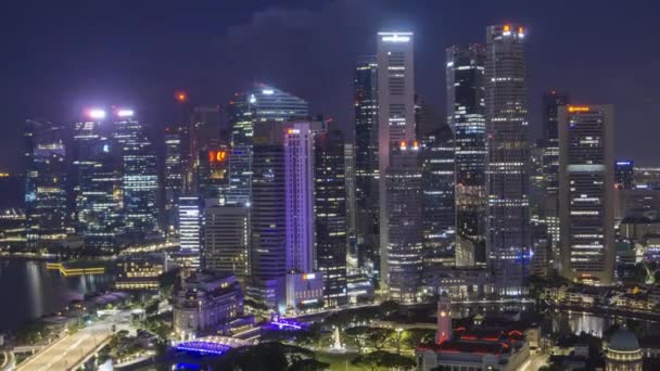 Clark Quay Singapore June 2022 Aerial View Time Lapse Sunrise — Stock Video