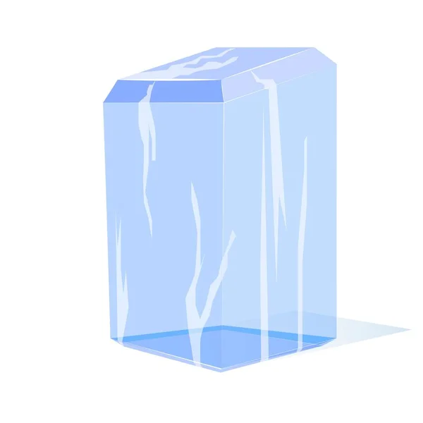 Cubo Gelo Sobre Fundo Branco Ilustração Vetorial — Vetor de Stock