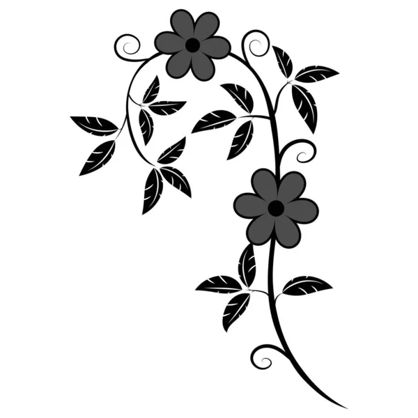 Květiny Kresba Čárou Umění Izolované Bílém Pozadí Vektorová Ilustrace — Stockový vektor