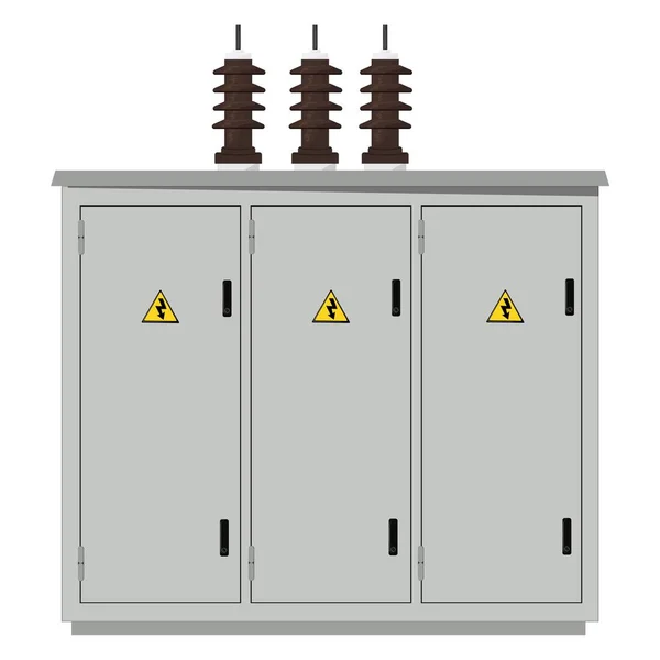 Caixa Elétrica Painel Controle Elétrico Industrial Subestação Ilustração Vetorial —  Vetores de Stock