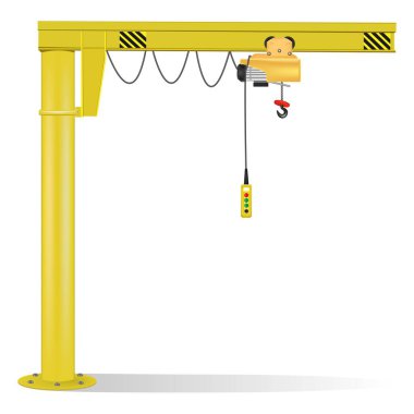 Beyaz arka planda konsol vinç. Vektör çizimi. Vektör illüstrasyonu