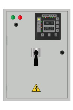 Kontrol Paneli. Üretim kontrol paneli ve bilgisayar cihazlarının kontrolü. Tuş takımı. Vektör grafikleri. Vektör illüstrasyonu