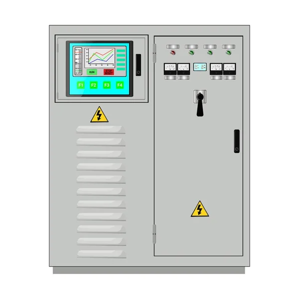 Kontrol Paneli Üretim Kontrol Paneli Bilgisayar Cihazlarının Kontrolü Tuş Takımı — Stok Vektör