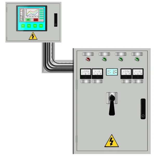 Panel Control Panel Control Producción Control Dispositivos Informáticos Touchpad Gráficos — Vector de stock