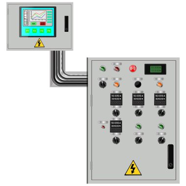 Control Panel. Production control panel and control of computer devices. Touchpad. Vector graphics . Vector illustration