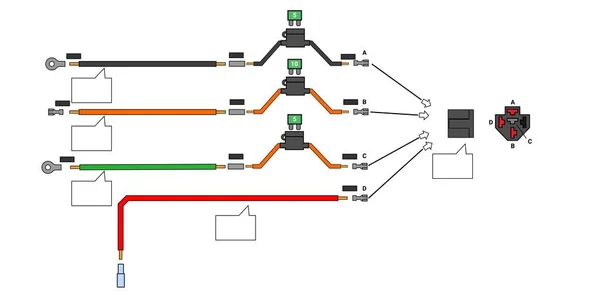 Elektrisches System Aufbaudiagramm Vektorbild Vektorillustration — Stockvektor