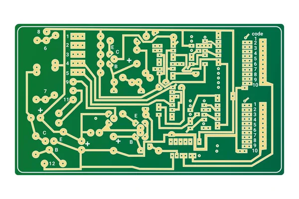 Printed Circuit Board Vector Image Vector Illustration — Stock Vector