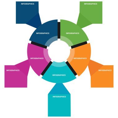 Vektör çemberi bilgi grafikleri. İş diyagramları, ok grafikleri, başlangıç sunumu, grafik. 
