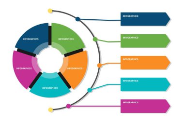 Vektör çemberi bilgi grafikleri. İş diyagramları, ok grafikleri, başlangıç sunumu, grafik. 