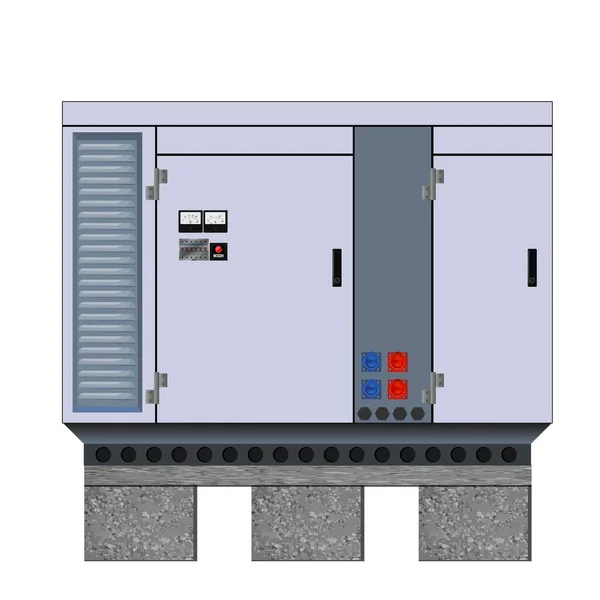 Diesel Generator Generator Klaar Vectorillustratie — Stockvector