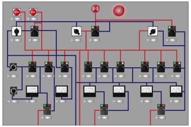 Kontrol Paneli. Üretim kontrol paneli. Vektör illüstrasyonu