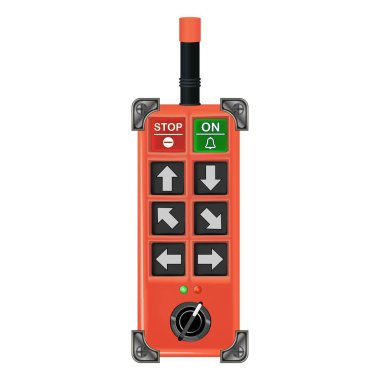 Radyo kontrol paneli. Vinç kontrol paneli. - Evet. Vektör illüstrasyonu