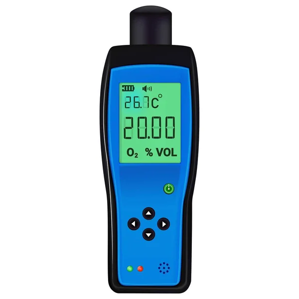 Taşınabilir hava analiz cihazı, oksijen konsantrasyon dedektörü. Vektör illüstrasyonu