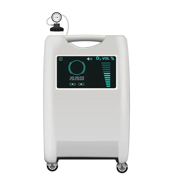 酸素コンセントレーター Covid 19患者のための医療用酸素濃縮剤 ベクトルイラスト — ストックベクタ