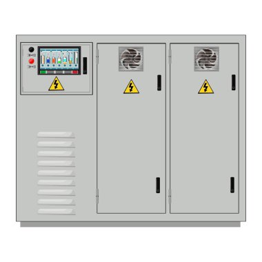Kontrol Paneli. Üretim kontrol paneli ve bilgisayar cihazlarının kontrolü. Tuş takımı. Vektör illüstrasyonu