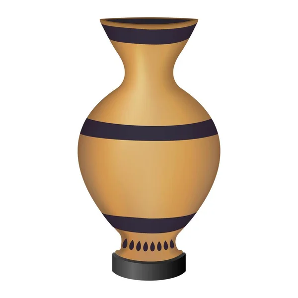 Amphora Antike Dekorative Topf Isoliert Digitale Illustration Für Webseite Mobile — Stockvektor