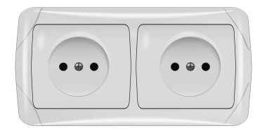 Çocuk kilidi olmayan bir priz. Gerçekçi vektör. Beyaz arkaplanda vektör çizimi. Vektör illüstrasyonu