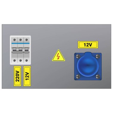 Transformatör elektrik kutusu. Sigorta kutusu. Güç anahtarı paneli. Elektrik teçhizatı. EPS 10. Vektör illüstrasyonu