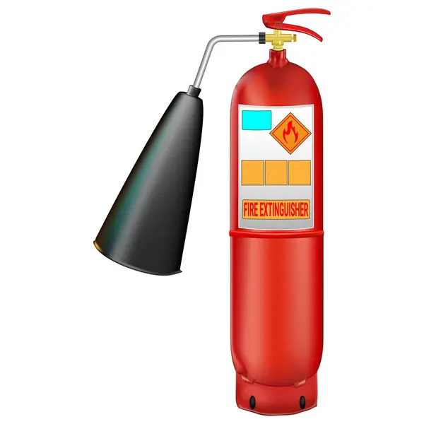 Yangın söndürücü beyaz arka planda izole edilmiş. - Evet. Vektör illüstrasyonu