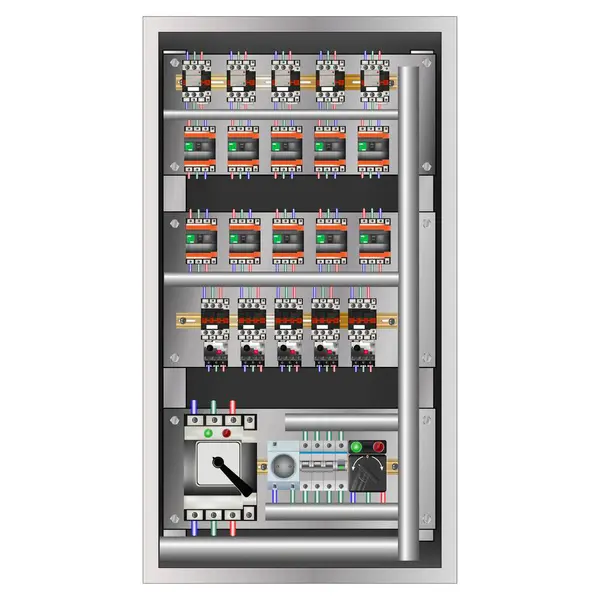 Manyetik konteynırlı elektrik paneli. Vektör illüstrasyonu