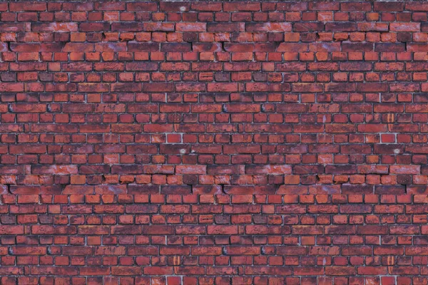 レンガの壁の背景 古い赤レンガの壁のシームレスなテクスチャ レトロな家のファサード — ストック写真
