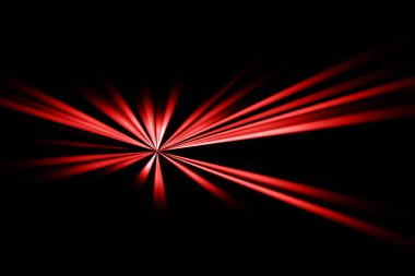 Black background with red rays. Abstract texture, illustration with speed radially blurred rays of red color clipart