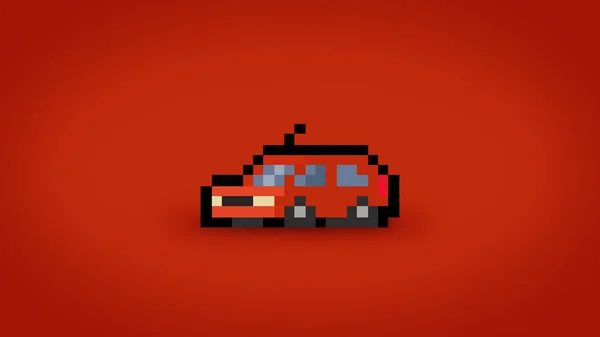 Kırmızı piksel araba arkaplanı - yüksek çözünürlüklü 4k 8 bit duvar kağıdı
