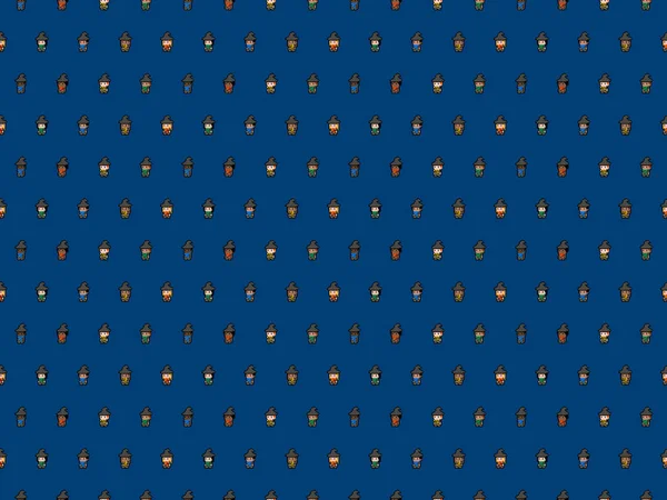 Pixel wizards from different houses wallpaper - high res seamless pattern