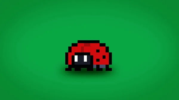 stock image Cute tiny red 8 bit lady bird or bug background - high resolution 4k wallpaper