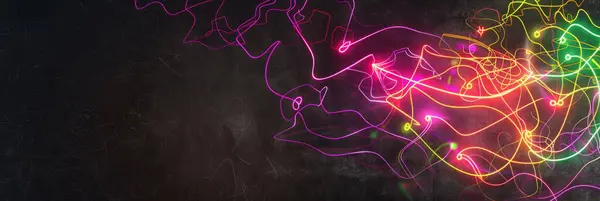 Yaratıcı duvar ve modern posterler için neon soyut sanat tasarımı.